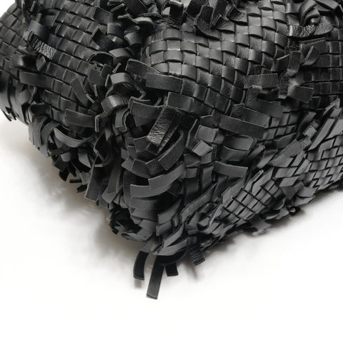 BOTTEGAVENETA 2011 INTRECCIATO 流苏手提包黑色 WS26086