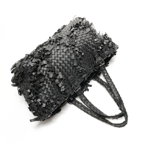 BOTTEGAVENETA 2011 INTRECCIATO 流苏手提包黑色 WS26086
