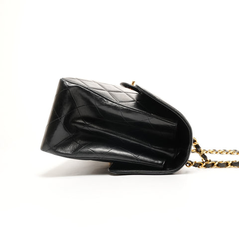 CHANEL No.4 1996-1997 双面马特拉塞小羊皮单肩包 黑色 WS26096