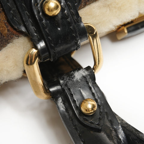 LOUIS VUITTON M95574 Monogram Shearling Storm 2007 Boston bag Brown WS26101