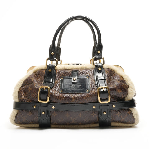 LOUIS VUITTON M95574 Monogram Shearling Storm 2007 Boston bag Brown WS26101