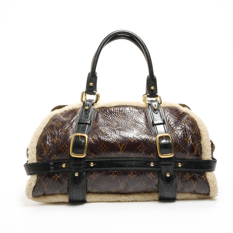LOUIS VUITTON M95574 Monogram Shearling Storm 2007 Boston bag Brown WS26101