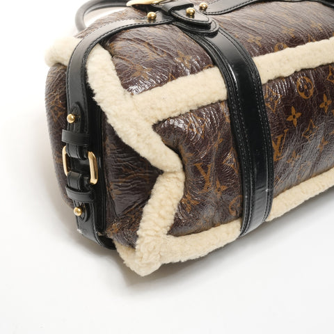 LOUIS VUITTON M95574 Monogram Shearling Storm 2007 Boston bag Brown WS26101