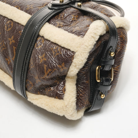 LOUIS VUITTON M95574 Monogram Shearling Storm 2007 Boston bag Brown WS26101