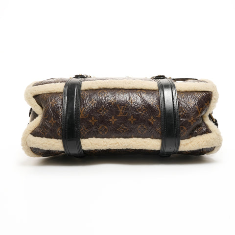 LOUIS VUITTON M95574 Monogram Shearling Storm 2007 Boston bag Brown WS26101