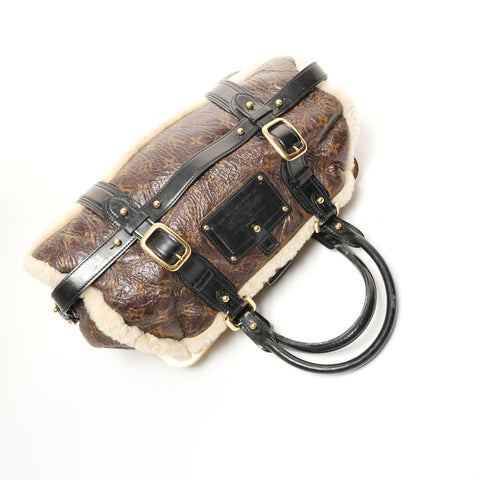 LOUIS VUITTON M95574 Monogram Shearling Storm 2007 Boston bag Brown WS26101