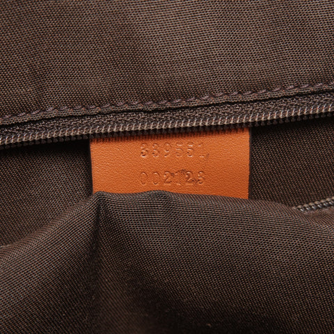 GUCCI Leder 2way GG Shima Umhängetasche Braun WS26102