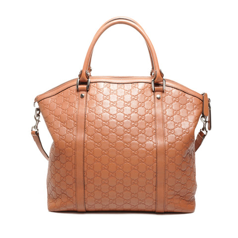 GUCCI Leder 2way GG Shima Umhängetasche Braun WS26102