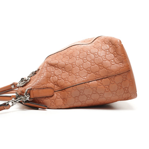 GUCCI Leder 2way GG Shima Umhängetasche Braun WS26102