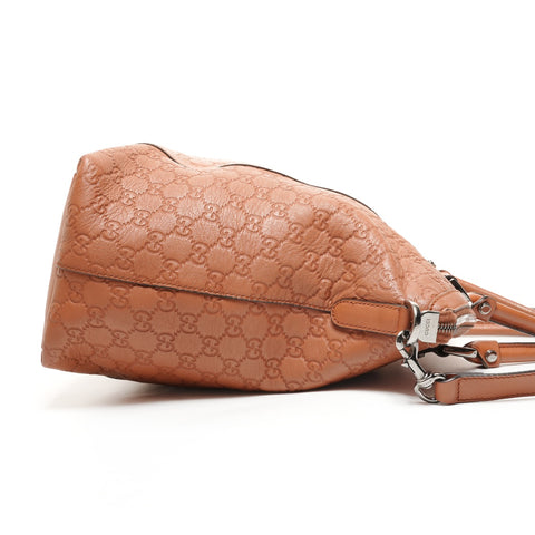 GUCCI Leder 2way GG Shima Umhängetasche Braun WS26102