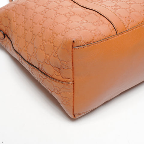 GUCCI Leder 2way GG Shima Umhängetasche Braun WS26102