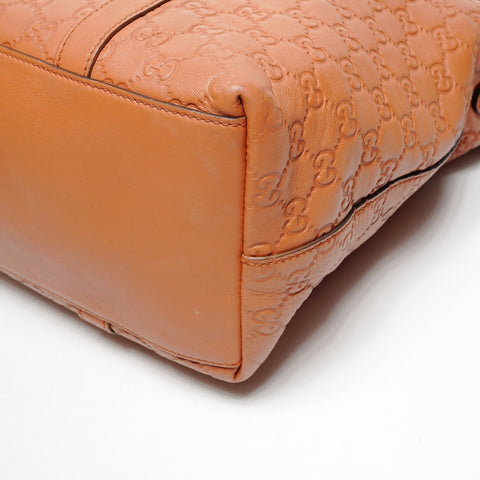 GUCCI Leder 2way GG Shima Umhängetasche Braun WS26102