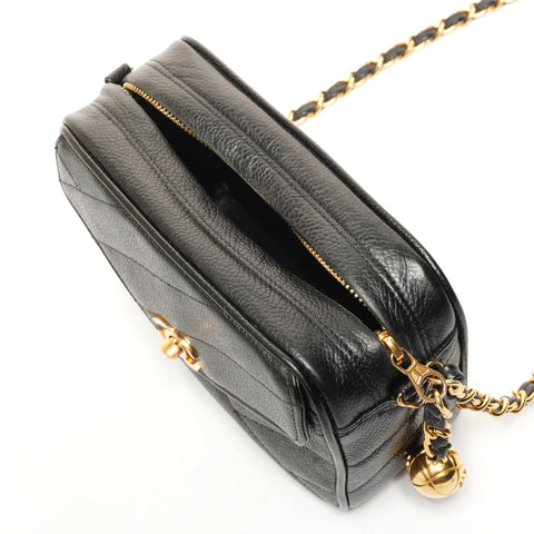 CHANEL Caviar Camera Bag, Turn Lock Chain, No. 3, 1994-1996 Shoulder Bag black WS26104