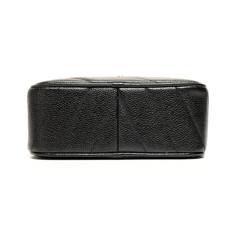 CHANEL Caviar Camera Bag, Turn Lock Chain, No. 3, 1994-1996 Shoulder Bag black WS26104