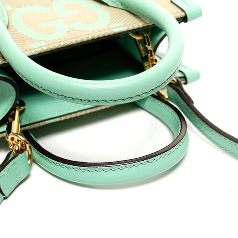 GUCCI 2-way 671623 Jumbo GG Supreme Canvas Mini Tote Shoulder Bag green WS26105