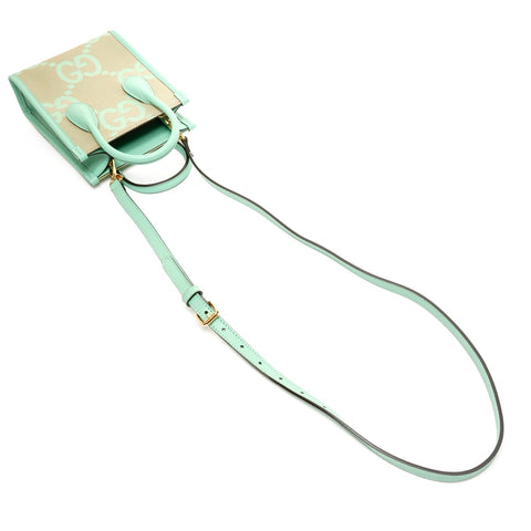 GUCCI 2-way 671623 Jumbo GG Supreme Canvas Mini Tote Shoulder Bag green WS26105