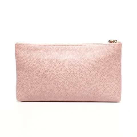 GUCCI Leather clutch bag Pouch pink WS26108