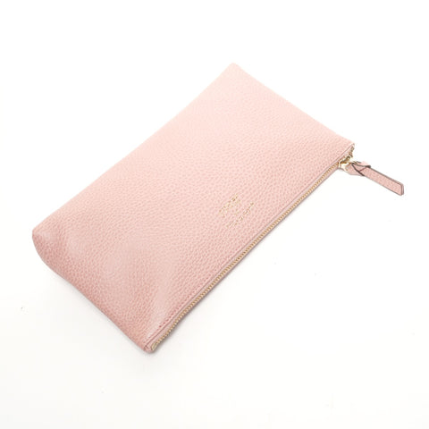 GUCCI Leather clutch bag Pouch pink WS26108