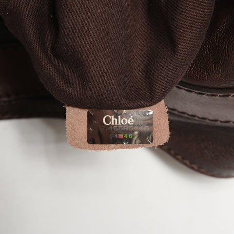 Chloe Leather Clara One Belt Hobo Shoulder Bag Brown WS26110