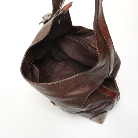 Chloe Leather Clara One Belt Hobo Shoulder Bag Brown WS26110