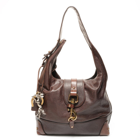 Chloe Leather Clara One Belt Hobo Shoulder Bag Brown WS26110