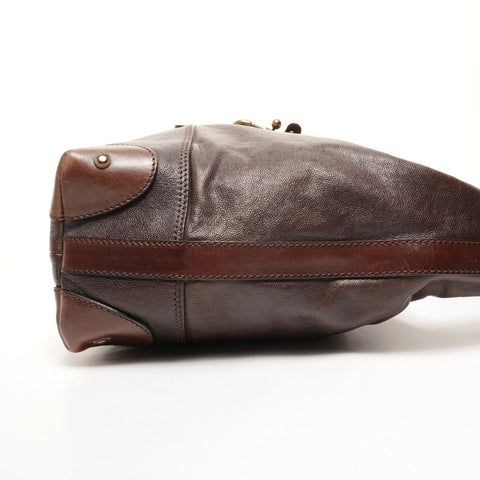 Chloe Leather Clara One Belt Hobo Shoulder Bag Brown WS26110