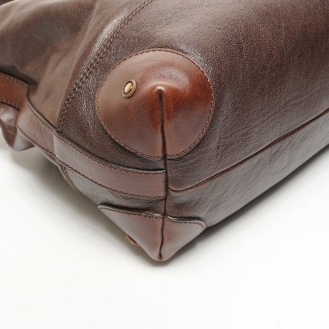 Chloe Leather Clara One Belt Hobo Shoulder Bag Brown WS26110