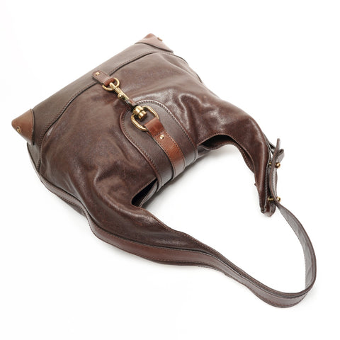 Chloe Leather Clara One Belt Hobo Shoulder Bag Brown WS26110