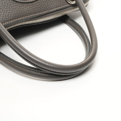 HERMES Bolide 35 Leather � I Stamp Made in 2005 Handbag gray WS26111