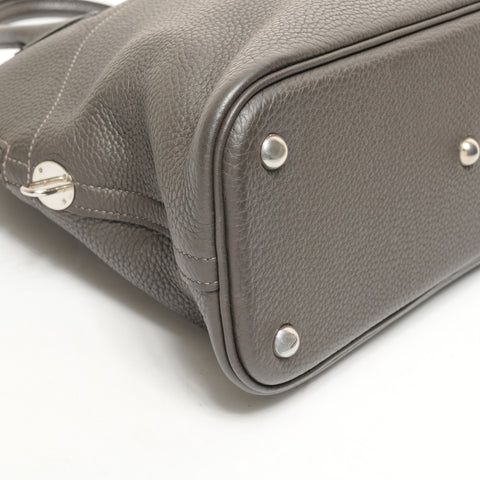 HERMES Bolide 35 Leather � I Stamp Made in 2005 Handbag gray WS26111