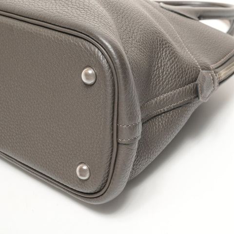HERMES Bolide 35 Leather � I Stamp Made in 2005 Handbag gray WS26111