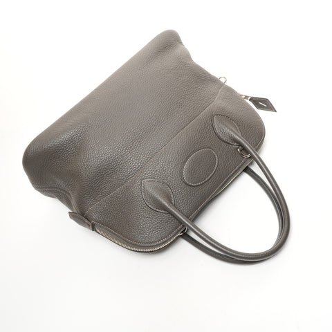 HERMES Bolide 35 Leather � I Stamp Made in 2005 Handbag gray WS26111