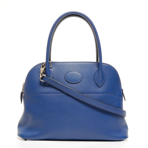 HERMES X stamped 2016 Bolide 27 2way Handbag blue WS26112