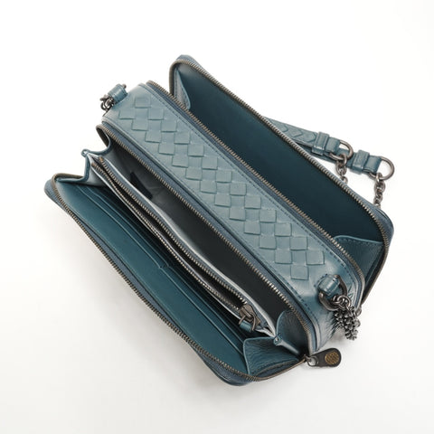 BOTTEGAVENETA INTRECCIATO Camera Bag Trunk Leather Shoulder Bag blue WS26114