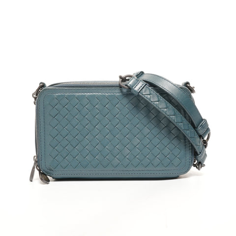 BOTTEGAVENETA INTRECCIATO Camera Bag Trunk Leather Shoulder Bag blue WS26114