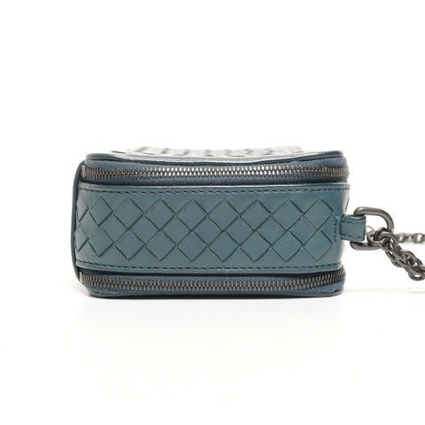 BOTTEGAVENETA INTRECCIATO Camera Bag Trunk Leather Shoulder Bag blue WS26114