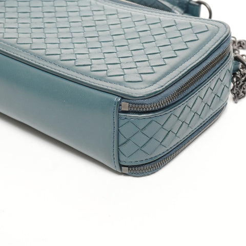 BOTTEGAVENETA INTRECCIATO Camera Bag Trunk Leather Shoulder Bag blue WS26114