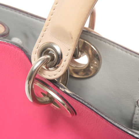 Christian Dior Diorissimo Leather 2way Handbag pink WS26120