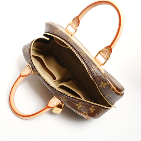 LOUIS VUITTON 2004 Monogram Deauville Boston Bag M47270 Handbag Brown WS26121