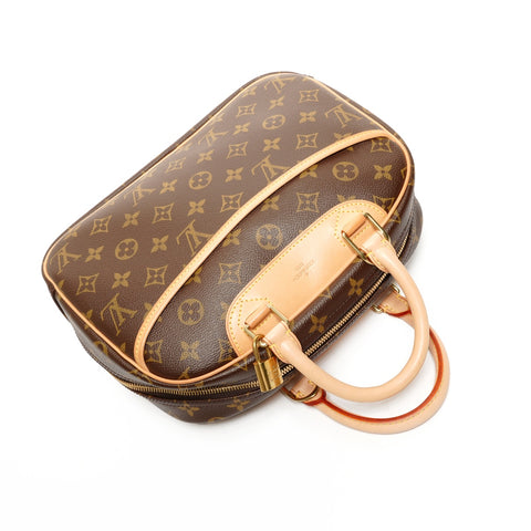 LOUIS VUITTON 2004 Monogram Deauville Boston Bag M47270 Handbag Brown WS26121