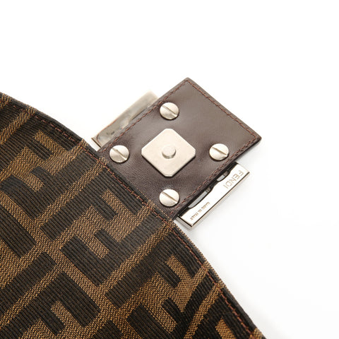 FENDI Zucca Mamma Bucket Canvas One Belt Shoulder Bag Brown WS26122