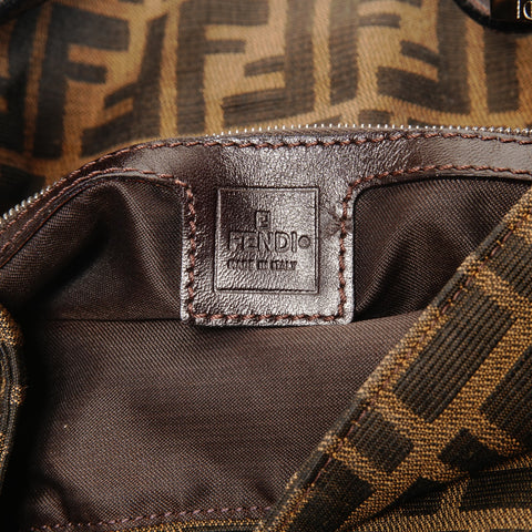 FENDI Zucca Mamma Bucket Canvas One Belt Shoulder Bag Brown WS26122