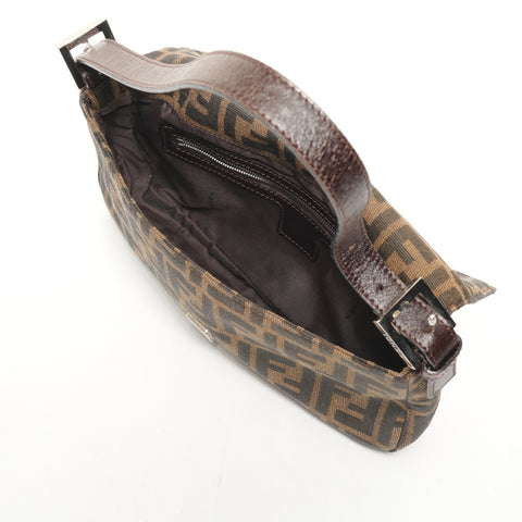 FENDI Zucca Mamma Bucket Canvas One Belt Shoulder Bag Brown WS26122