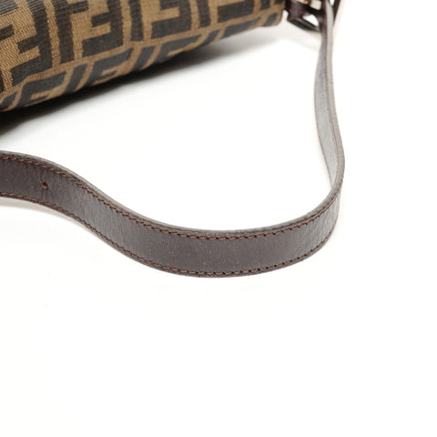 FENDI Zucca Mamma Bucket Canvas One Belt Shoulder Bag Brown WS26122