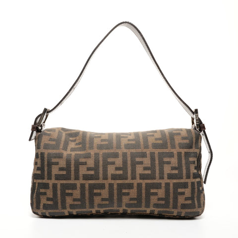FENDI Zucca Mamma Bucket Canvas One Belt Umhängetasche Braun WS26122