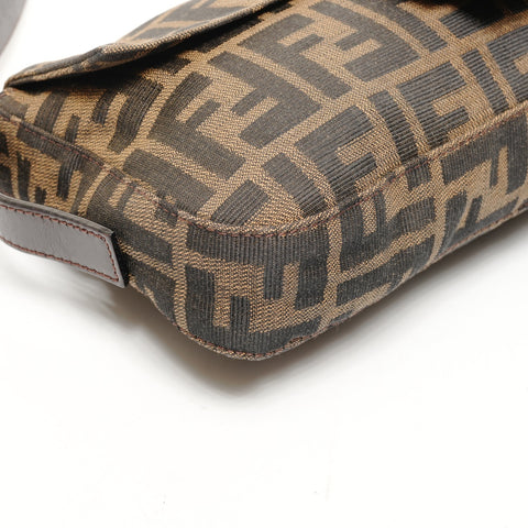 FENDI Zucca Mamma Bucket Canvas One Belt Shoulder Bag Brown WS26122