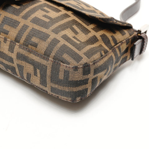 FENDI Zucca Mamma Bucket Canvas One Belt Shoulder Bag Brown WS26122
