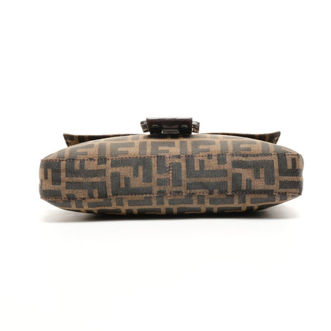 FENDI Zucca Mamma Bucket Canvas One Belt Shoulder Bag Brown WS26122