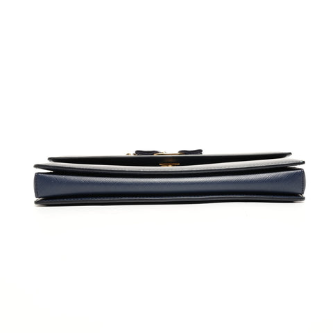 Salvatore Ferragamo Vara 皮革链条单肩包海军蓝 WS26124