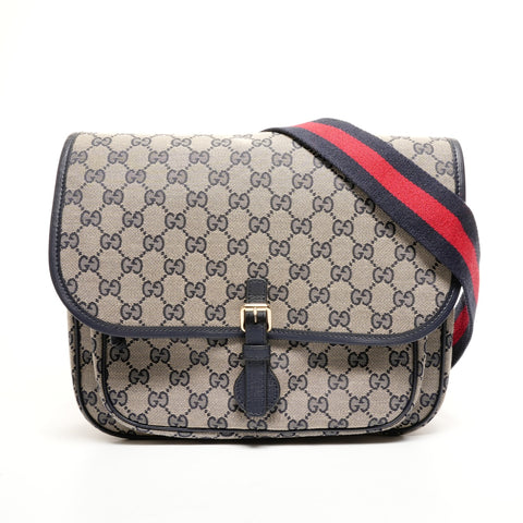 GUCCI GG Canvas Messenger Bag 793823 Marine Umhängetasche beige WS26128